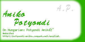 aniko potyondi business card